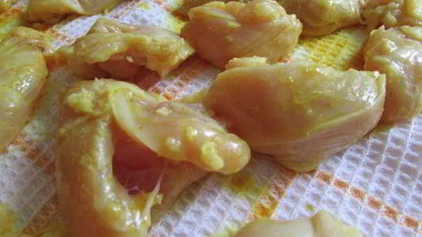 шашлык из курицы с овощами