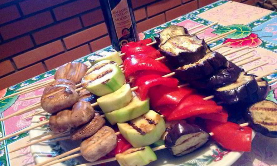 Рецепт шашлык из овощей-гриль с вкусной заправкой