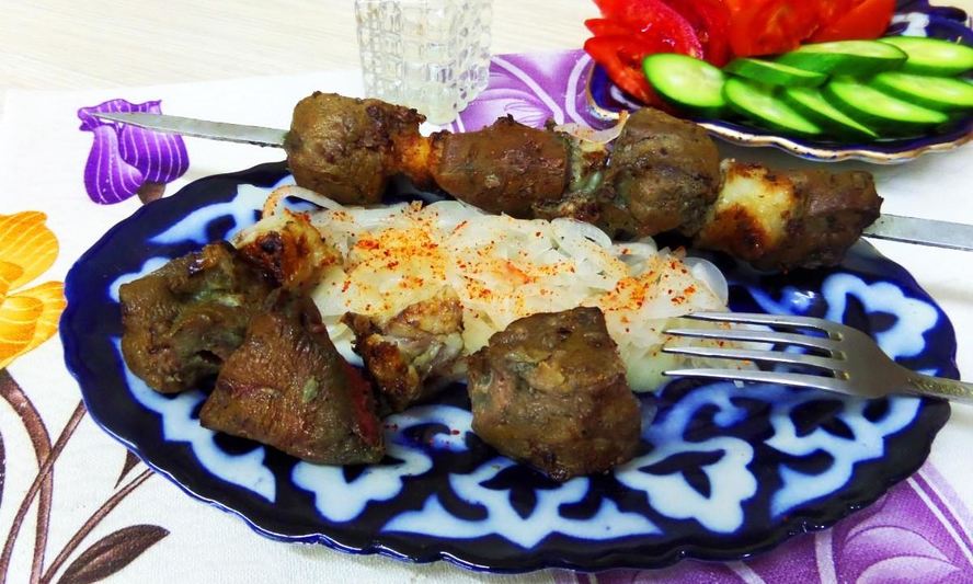 Рецепт шашлык из печени