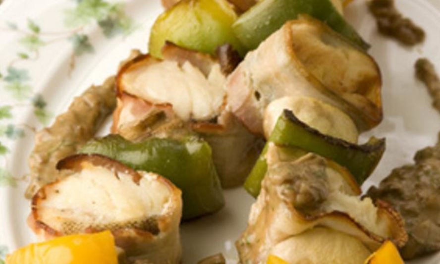 Рецепт шашлык из рыбы с грибами