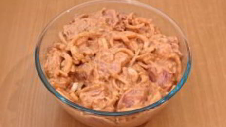 шашлык из свинины, маринованный в розовом соусе