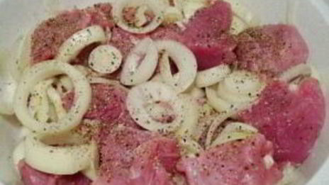 шашлык из свинины с луком