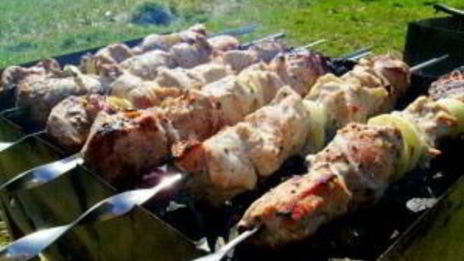 шашлык из свинины с луком