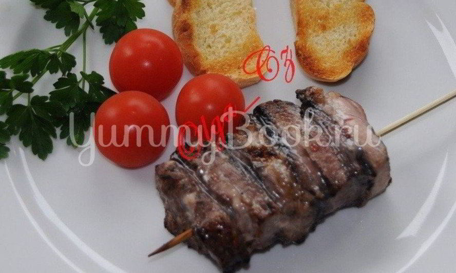 Рецепт шашлык из свинины в ореховом маринаде с грушами