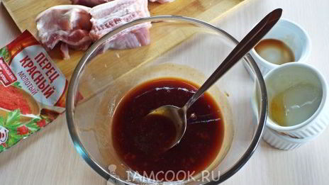 шашлык из свиной грудинки в томатно-соевом маринаде с медом