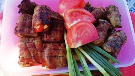 шашлык из свиной вырезки с 4 закусками