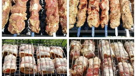 шашлык из свиной вырезки с 4 закусками