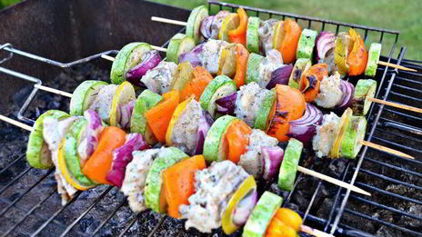 сицилийские шашлычки из овощей и трески