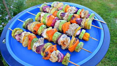 сицилийские шашлычки из овощей и трески