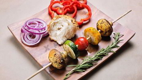 вегетарианский шашлык из овощей на мангале