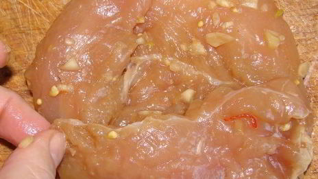 куриный шницель из кусочков малого филе