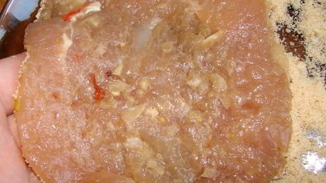 куриный шницель из кусочков малого филе