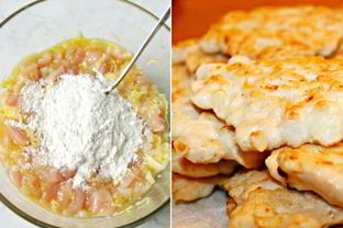 Рубленые шницели из курицы с сыром