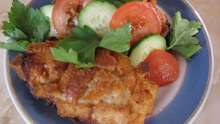 Шницель из куриного фарша по-полесски