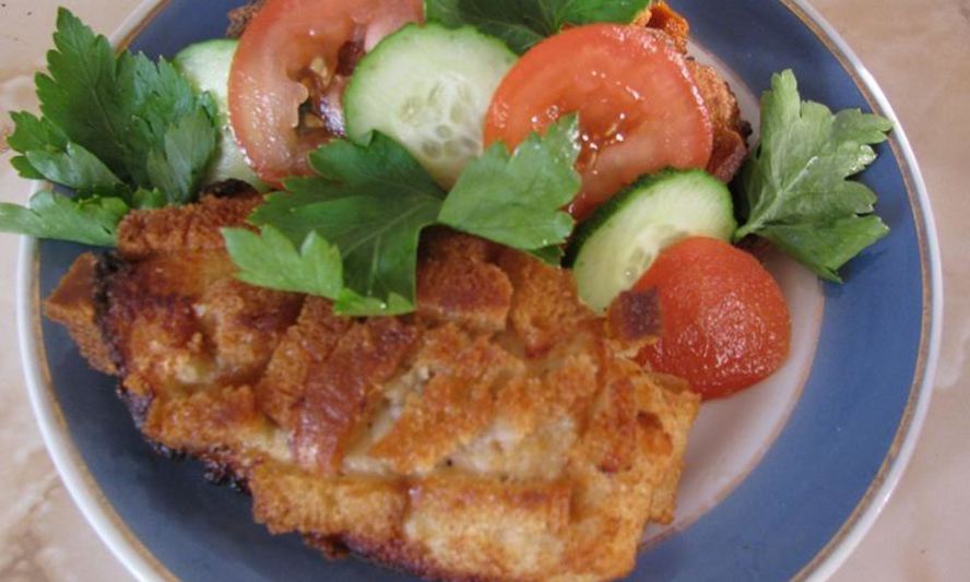 Рецепт шницель из куриного фарша по-полесски