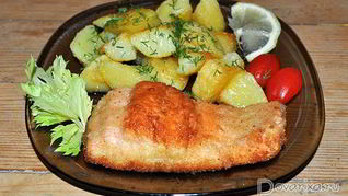 Шницель из семги, лосося, форели