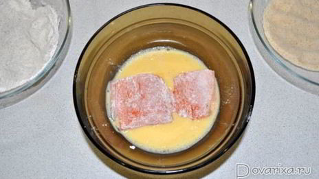 шницель из семги, лосося, форели