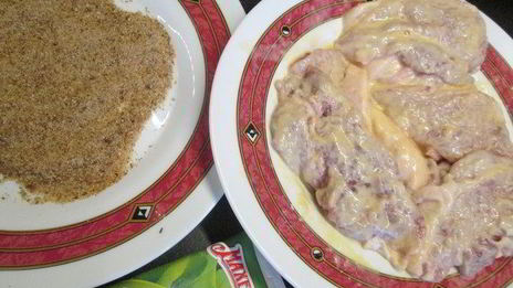 венский шницель в кляре с хреном по-русски