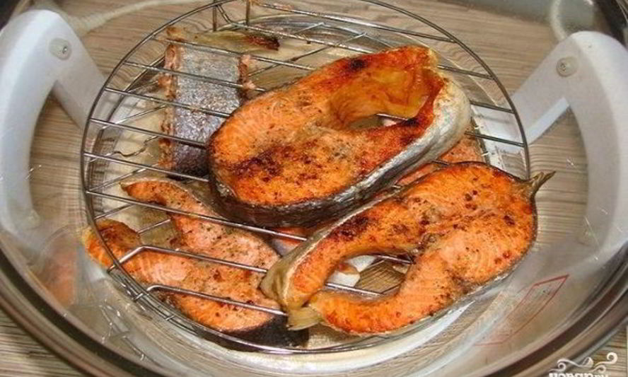 Рецепт стейк из семги в аэрогриле