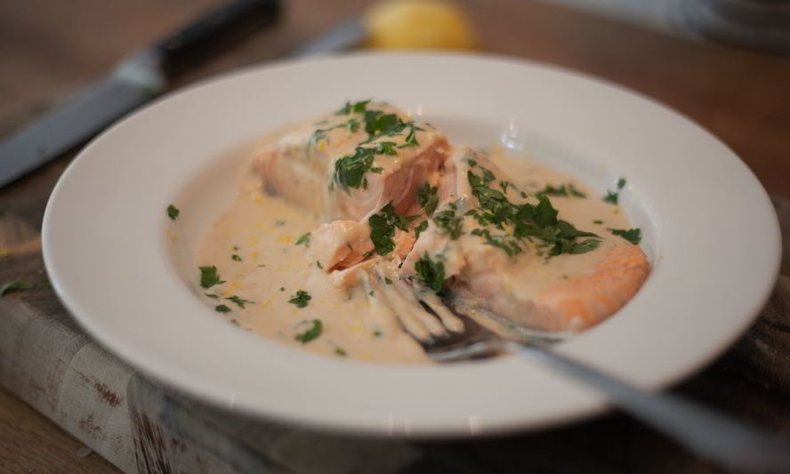 Рецепт стейк из семги в сливочном соусе