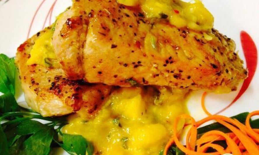 Рецепт стейк из свинины под манговым соусом