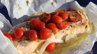 Стейки семги в пергаменте