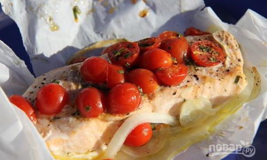 Рецепт стейки семги в пергаменте