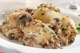 Тефтели из картофеля под грибным соусом