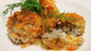 Тефтели с сыром и овощами