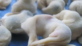 Домашние вареники с черникой