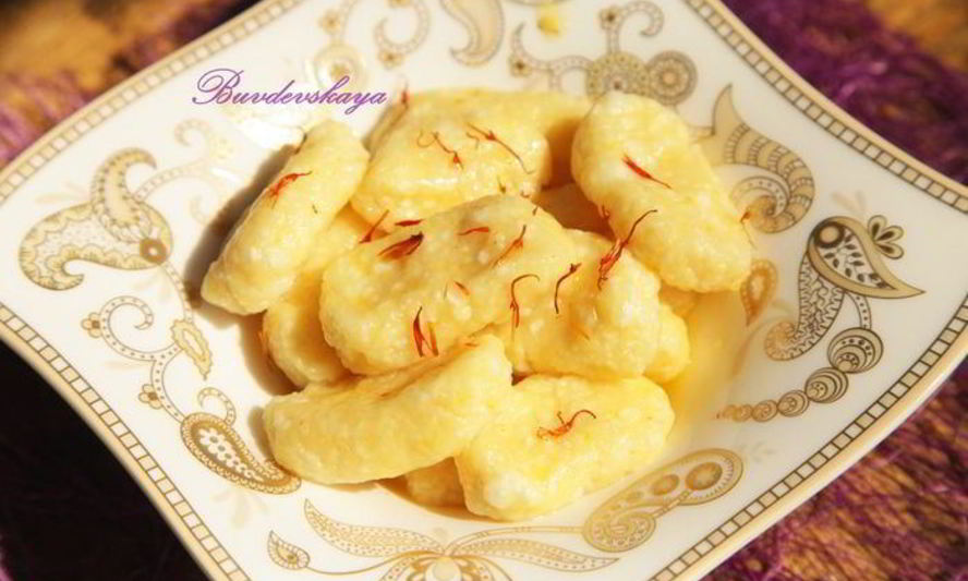 Рецепт ленивые вареники с шафраном и лимонной цедрой