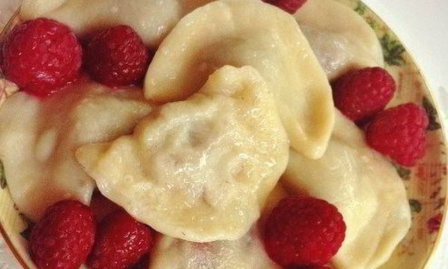 Рецепт постные вареники с малиной