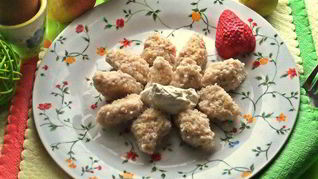 Яблочные вареники без муки