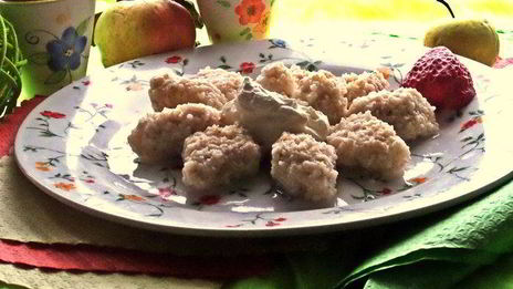 яблочные вареники без муки