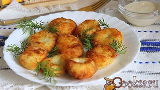 Жареные картофельно-творожные клецки