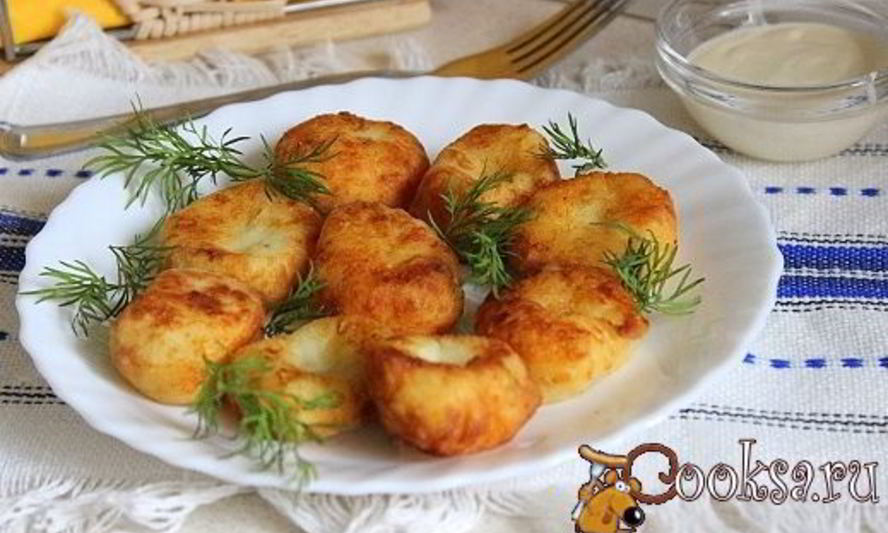Рецепт жареные картофельно-творожные клецки