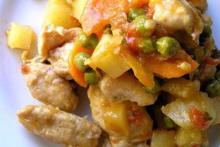 Быстрое жаркое из курицы с овощами