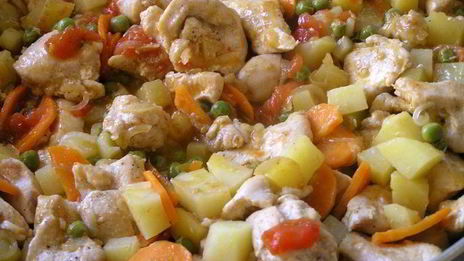 быстрое жаркое из курицы с овощами