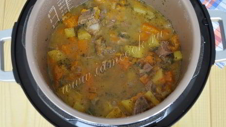 домашнее жаркое на пиве с тыквой в мультиварке