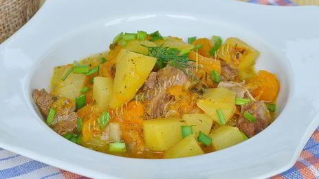 домашнее жаркое на пиве с тыквой в мультиварке