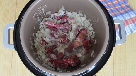 домашнее жаркое на пиве с тыквой в мультиварке