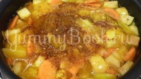 легкое жаркое с тыквой и индейкой