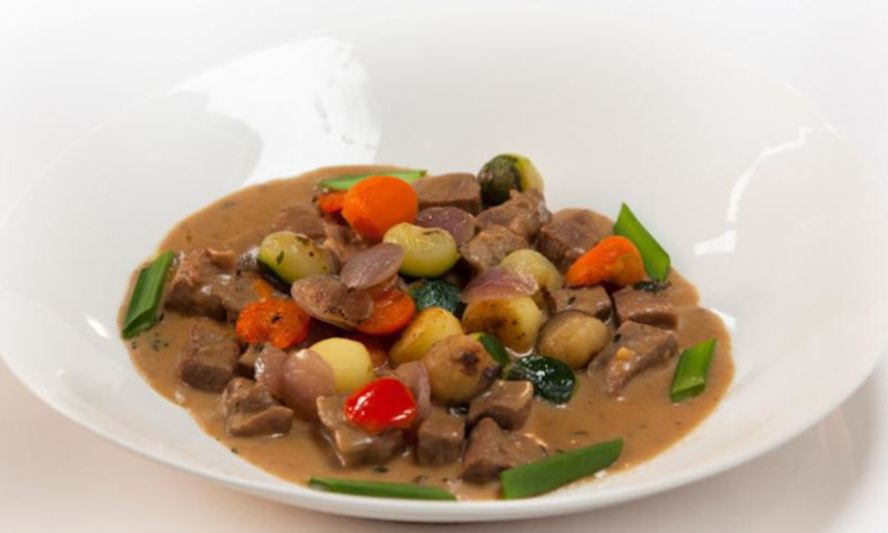 Рецепт жаркое из глазного мускула с глазастыми овощами