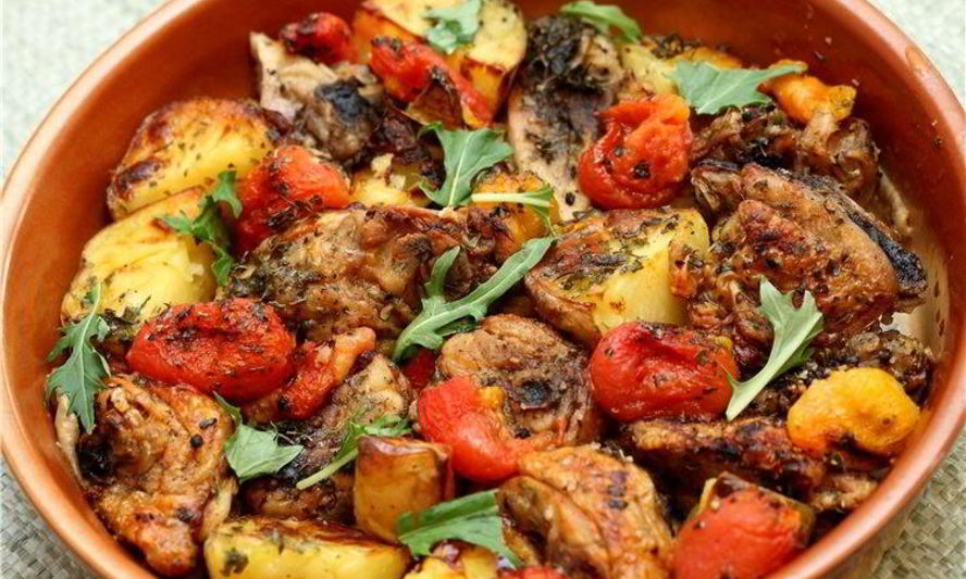 Рецепт жаркое из курицы с овощами