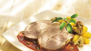 Жаркое из свинины с шампиньонами и ньокки