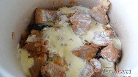 жаркое по-домашнему с мясом и грибами