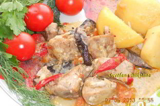 Жаркое с грибами в мультиварке