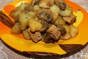 Жаркое с шампиньонами