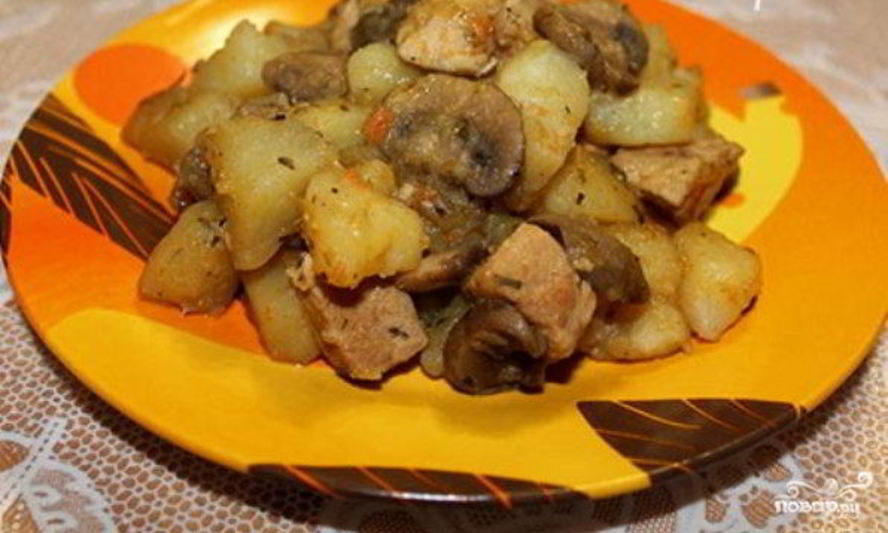 Рецепт жаркое с шампиньонами