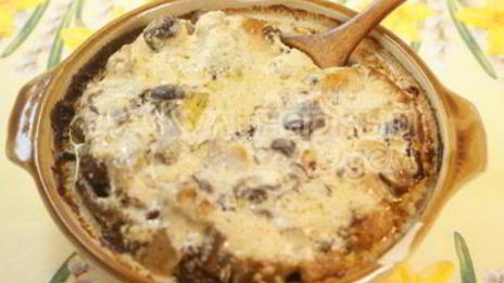 жаркое с стручковой фасолью и опятами